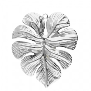 Stainless Steel Charms Leaf Silver Silver Approx 375X33Mm 19Mm