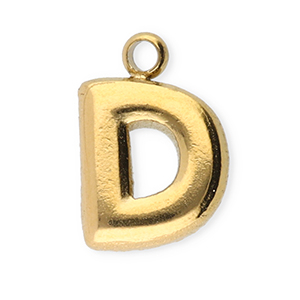 Stainless Steel Charms Letter D Gold Gold Approx 9X65Mm 12Mm