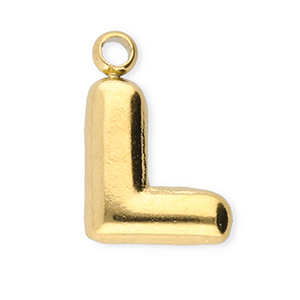 Stainless Steel Charms Letter L Gold Gold Approx 9X6Mm 12Mm