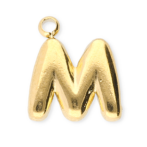 Stainless Steel Charms Letter M Gold Gold Approx 95X85Mm 12Mm