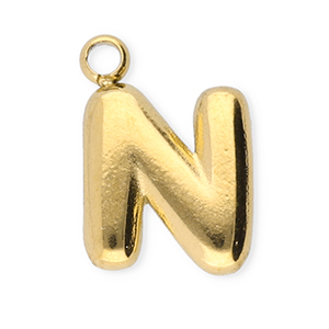 Stainless Steel Charms Letter N Gold Gold Approx 9X65Mm 12Mm