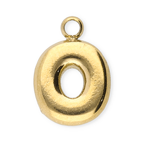 Stainless Steel Charms Letter O Gold Gold Approx 9X65Mm 12Mm