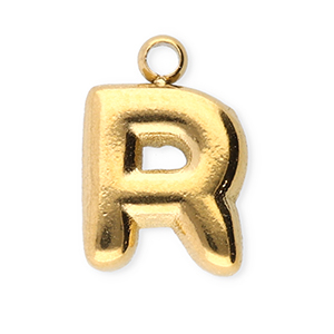 Stainless Steel Charms Letter R Gold Gold Approx 9X65Mm 13Mm
