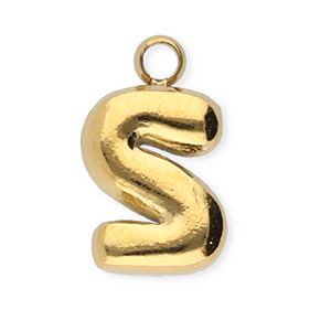Stainless Steel Charms Letter S Gold Gold Approx 9X5Mm 12Mm