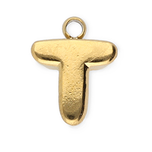 Stainless Steel Charms Letter T Gold Gold Approx 9X7Mm 1Mm