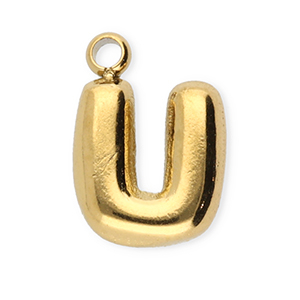 Stainless Steel Charms Letter U Gold Gold Approx 95X65Mm 13Mm