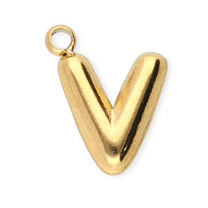 Stainless Steel Charms Letter V Gold Gold Approx 95X75Mm 11Mm