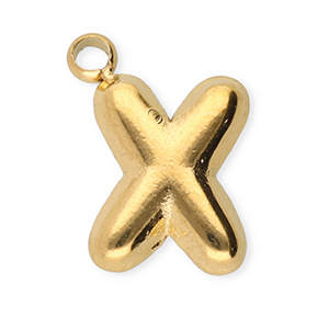 Stainless Steel Charms Letter X Gold Gold Approx 9X7Mm 13Mm