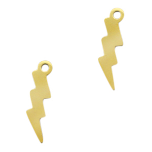 Stainless Steel Charms Lightning Gold Gold Approx 19X5Mm 17Mm