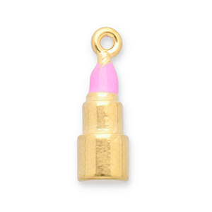 Stainless Steel Charms Lipstick Gold Pink Gold Pink Approx 17X55Mm 13Mm
