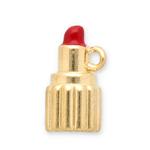 Stainless Steel Charms Lipstick Gold Red Gold Red Approx 15X9Mm 16Mm
