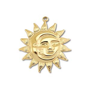 Stainless Steel Charms Moon En Sun Gold Gold Approx 275X25Mm 2Mm