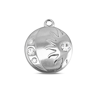 Stainless Steel Charms Moon En Sun Silver Silver Approx 175X15Mm 18Mm