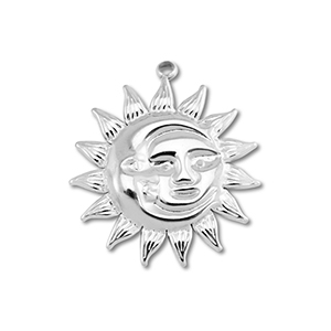Stainless Steel Charms Moon En Sun Silver Silver Approx 275X25Mm 2Mm