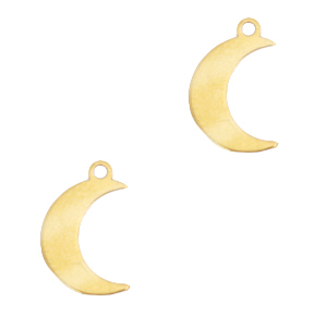 Stainless Steel Charms Moon Gold Gold Approx 12X8Mm 14Mm