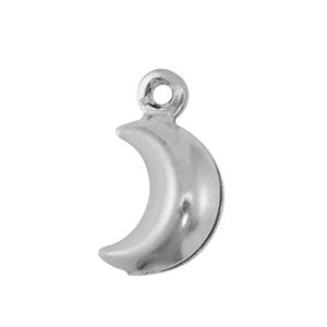 Stainless Steel Charms Moon Silver Silver Approx 10X6Mm 08Mm