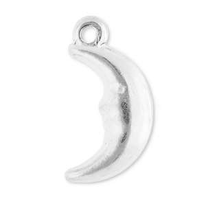 Stainless Steel Charms Moon Silver Silver Approx 16X85Mm 16Mm