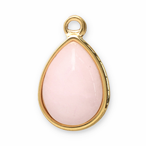 Stainless Steel Charms Natural Stone Drop Gold Pink Gold Pink Approx 195X12Mm 2Mm