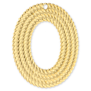 Stainless Steel Charms Oval Gold Gold Approx 245X195Mm 12Mm