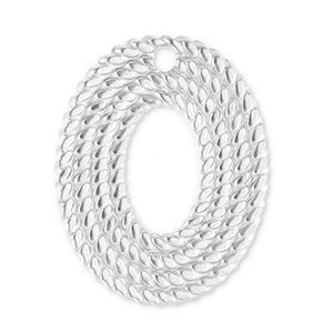 Stainless Steel Charms Oval Silver Silver Approx 15X12Mm 13Mm