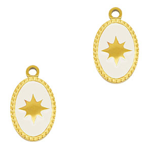 Stainless Steel Charms Oval Sun Gold White Gold White Approx 16X9Mm 15Mm