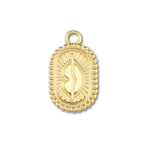 Stainless Steel Charms Oval With Kiss Gold Gold Approx 21X125Mm 27Mm