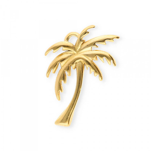 Stainless Steel Charms Palmtree Gold Gold Approx 17X155Mm 16Mm
