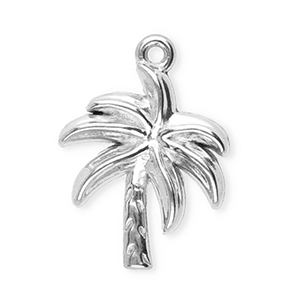 Stainless Steel Charms Palmtree Silver Silver Approx 145X105Mm 1Mm