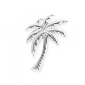Stainless Steel Charms Palmtree Silver Silver Approx 17X155Mm 16Mm