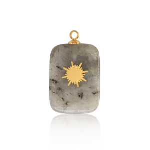 Stainless Steel Charms Rectangle Sun Gold Grey Gold Grey Approx 21X13Mm 15Mm