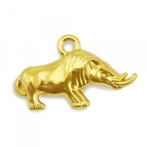 Stainless Steel Charms Rhino Gold Gold Approx 14X23Mm 21Mm