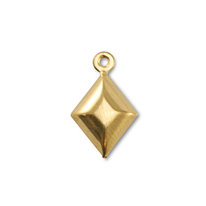 Stainless Steel Charms Rhombus Gold Gold Approx 16X10Mm 1Mm
