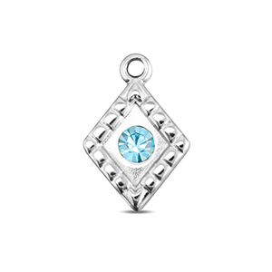 Stainless Steel Charms Rhombus Silver Aqua Silver Aqua Approx 145X10Mm 15Mm