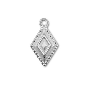 Stainless Steel Charms Rhombus Silver Silver Approx 16X9Mm 15Mm