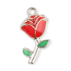 Stainless Steel Charms Rose Silver Red Green Silver Red Green Approx 165X9Mm 13Mm