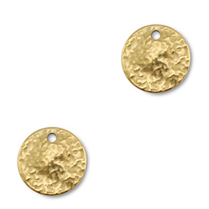 Stainless Steel Charms Round Gold Gold Approx 10Mm 1Mm