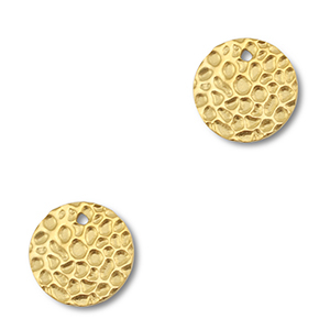 Stainless Steel Charms Round Gold Gold Approx 12Mm 1Mm 1