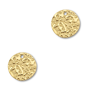 Stainless Steel Charms Round Gold Gold Approx 12Mm 1Mm