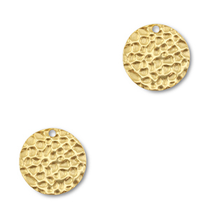 Stainless Steel Charms Round Gold Gold Approx 13Mm 09Mm