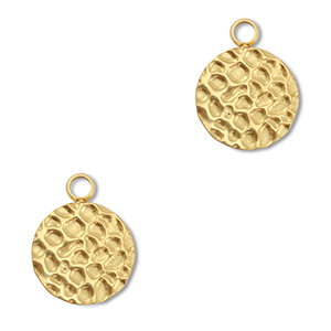 Stainless Steel Charms Round Gold Gold Approx 13X10Mm 2Mm
