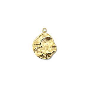 Stainless Steel Charms Round Gold Gold Approx 14X17Mm 12Mm
