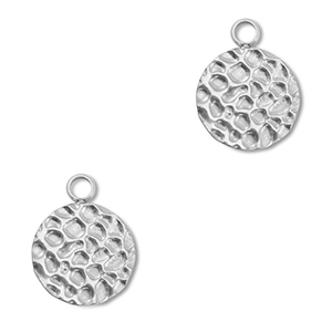 Stainless Steel Charms Round Silver Silver Approx 13X10Mm 2Mm