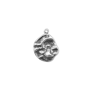 Stainless Steel Charms Round Silver Silver Approx 14X17Mm 12Mm