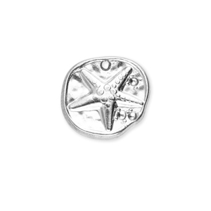 Stainless Steel Charms Round With Starfish Silver Silver Approx 115X12Mm 11Mm