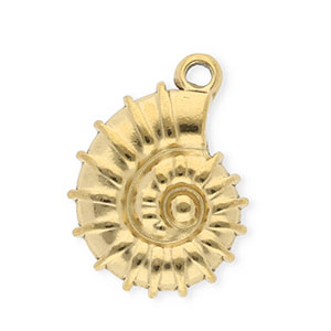 Stainless Steel Charms Sea Shell Gold Gold Approx 225X165Mm 23Mm