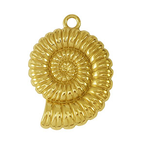Stainless Steel Charms Sea Shell Gold Gold Approx 225X30Mm 25Mm