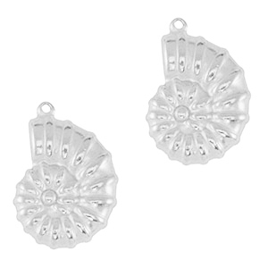 Stainless Steel Charms Sea Shell Silver Silver Approx 22X16Mm 16Mm