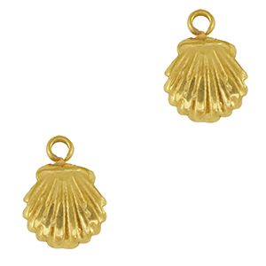 Stainless Steel Charms Shell Gold Gold Approx 10X7Mm 14Mm