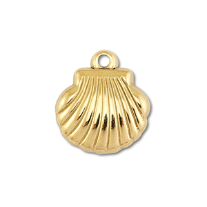 Stainless Steel Charms Shell Gold Gold Approx 18X165Mm 2Mm
