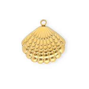 Stainless Steel Charms Shell Gold Gold Approx 20X195Mm 19Mm